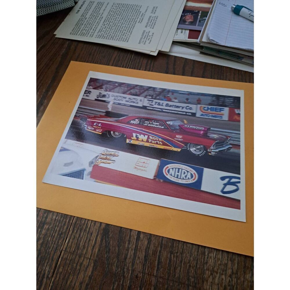 Vintage Jeff Littleton 1967 Nova World's Fastest Drag Car 8x10 Promo Photo NHRA